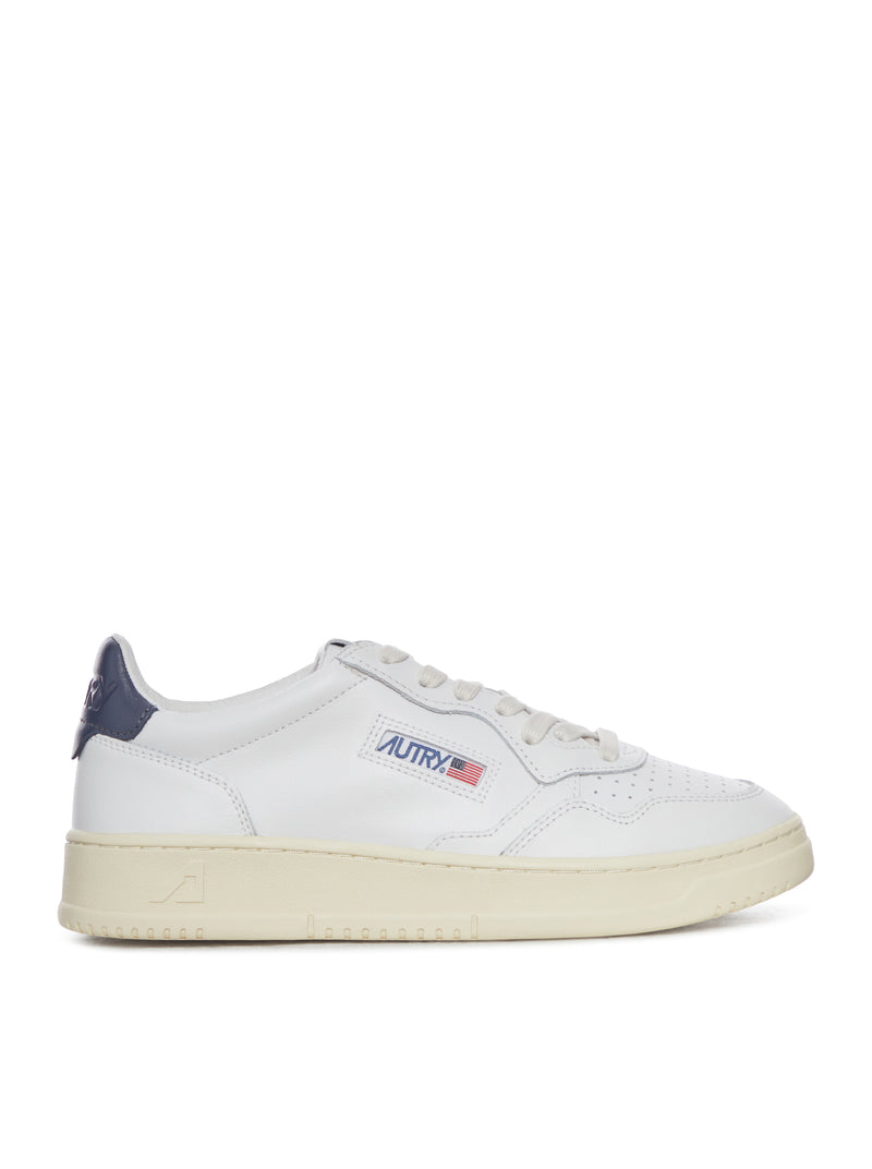 SNEAKERS MEDALIST LOW IN PELLE BIANCA E BLU