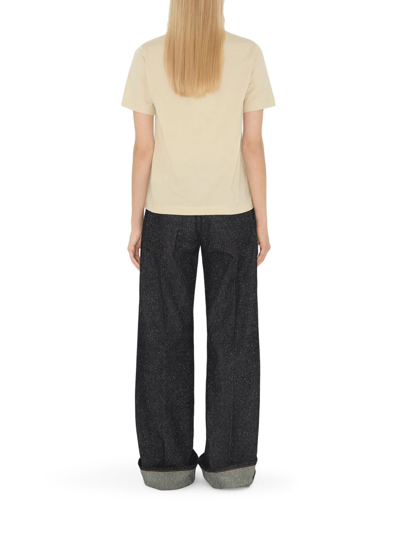 T-SHIRT IN COTONE CON APPLICAZIONE CHECK