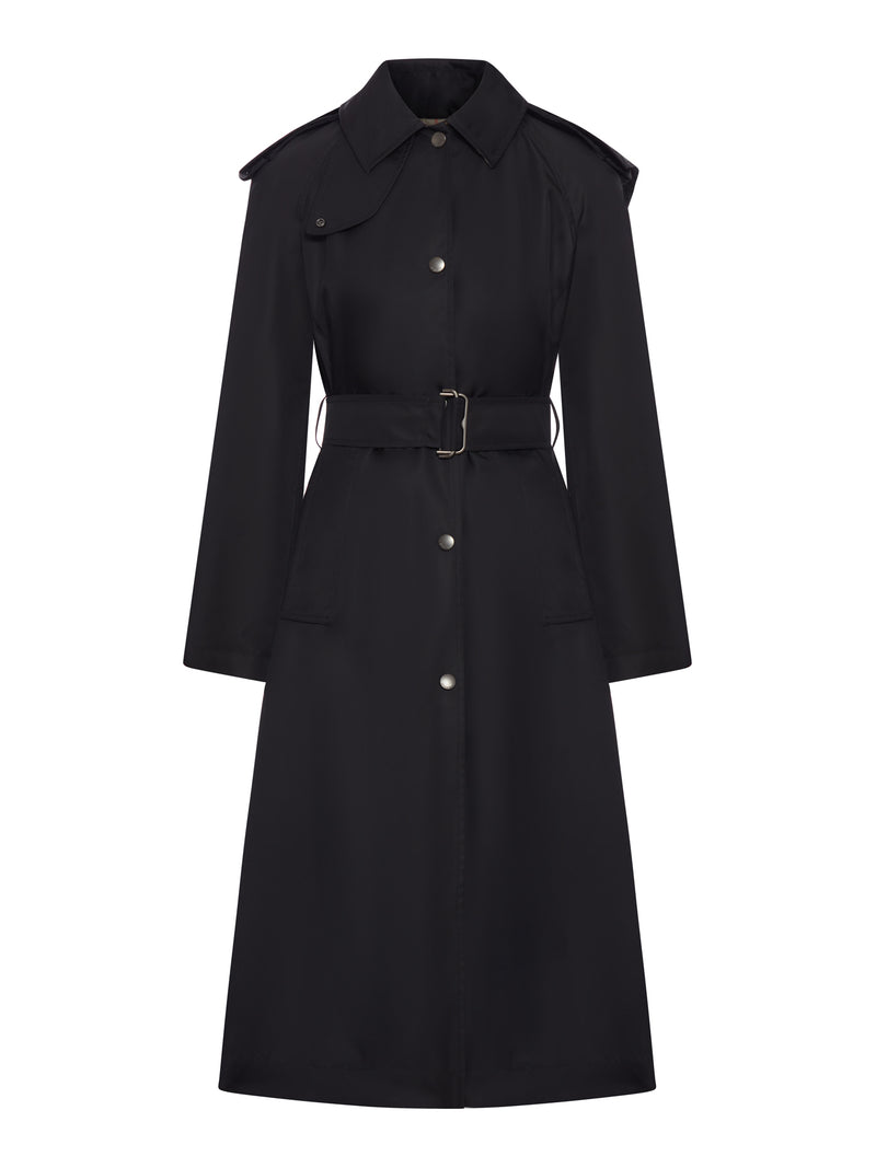 CAR COAT LUNGO CON CAPPUCCIO IN NYLON