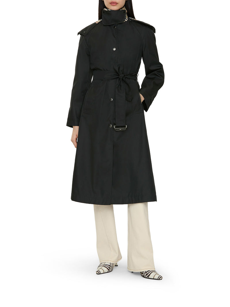 CAR COAT LUNGO CON CAPPUCCIO IN NYLON