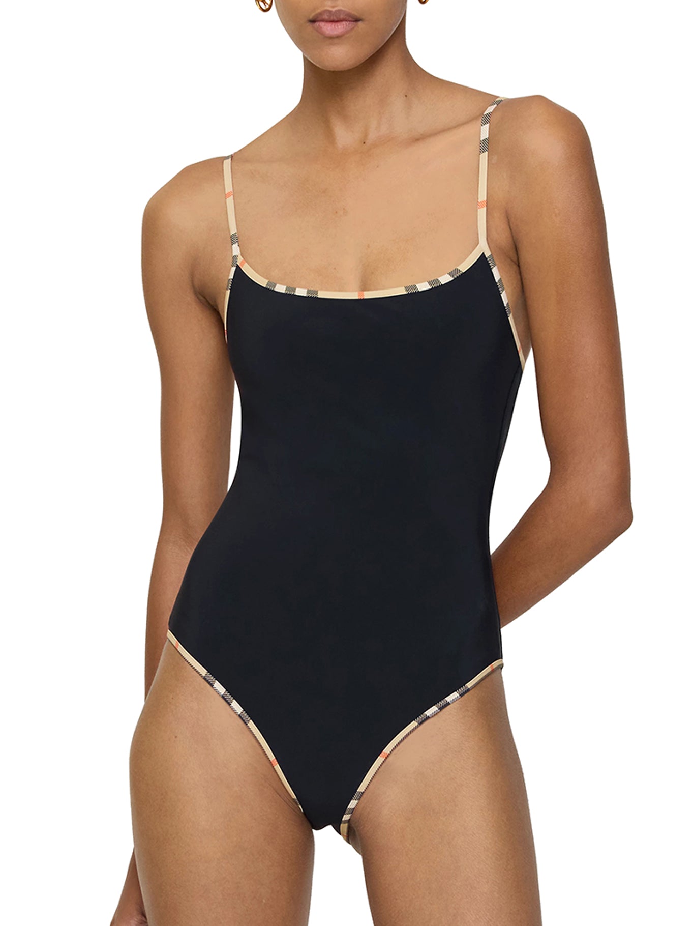 COSTUME DA BAGNO CON FINITURE CHECK