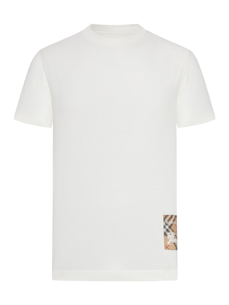 T-SHIRT IN COTONE CON APPLICAZIONE CHECK