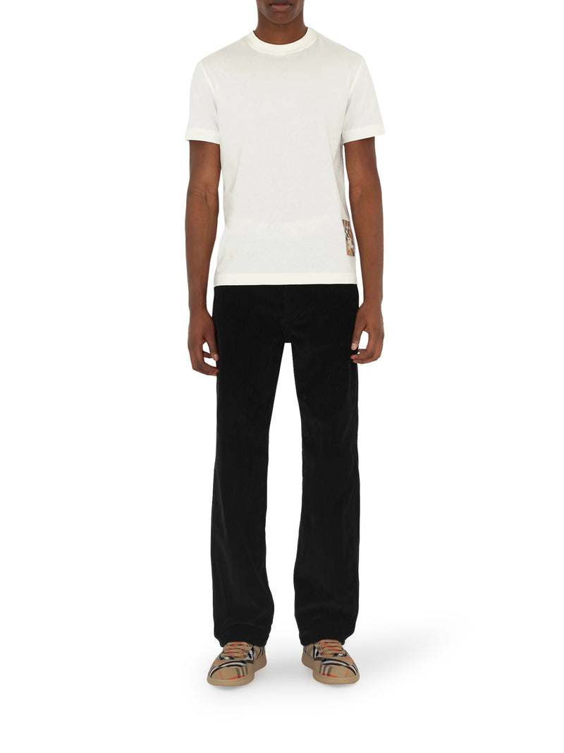 T-SHIRT IN COTONE CON APPLICAZIONE CHECK