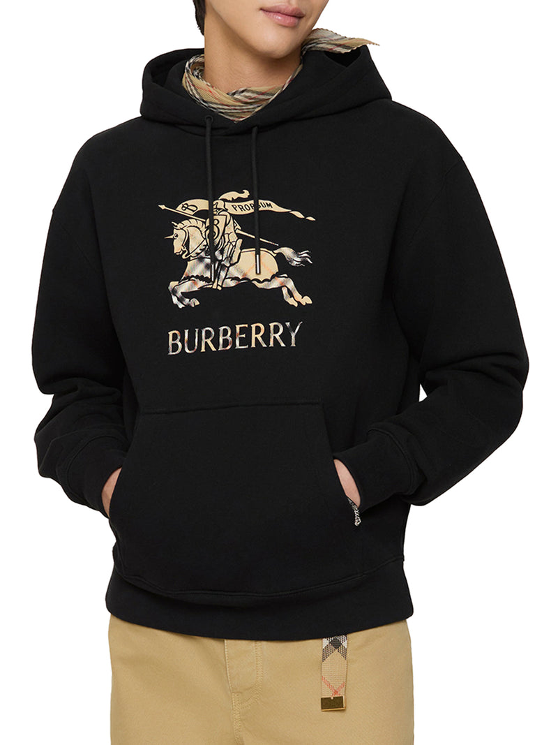 FELPA CON CAPPUCCIO IN COTONE CON EKD