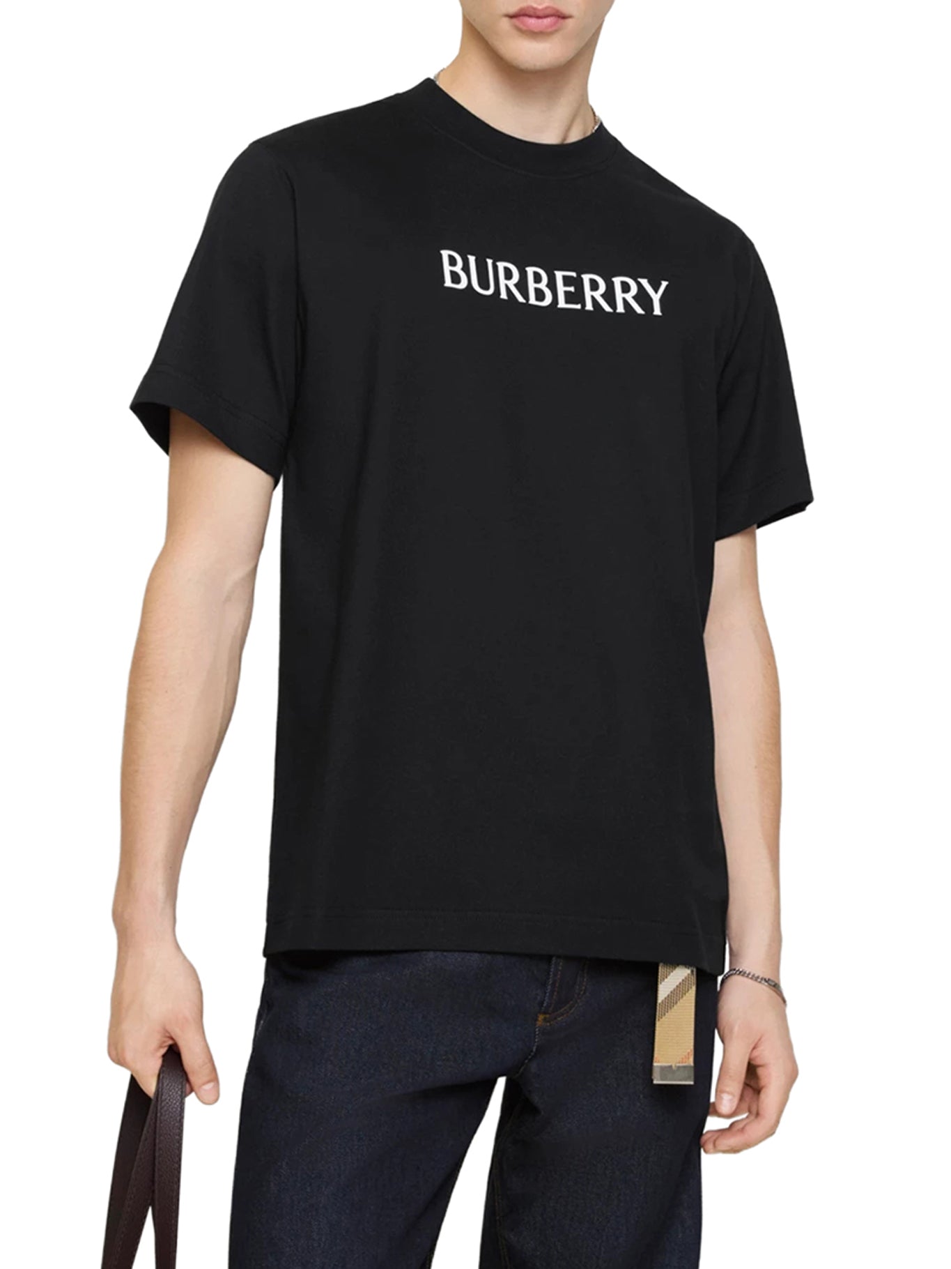 T-SHIRT IN COTONE CON LOGO BURBERRY STAMPATO