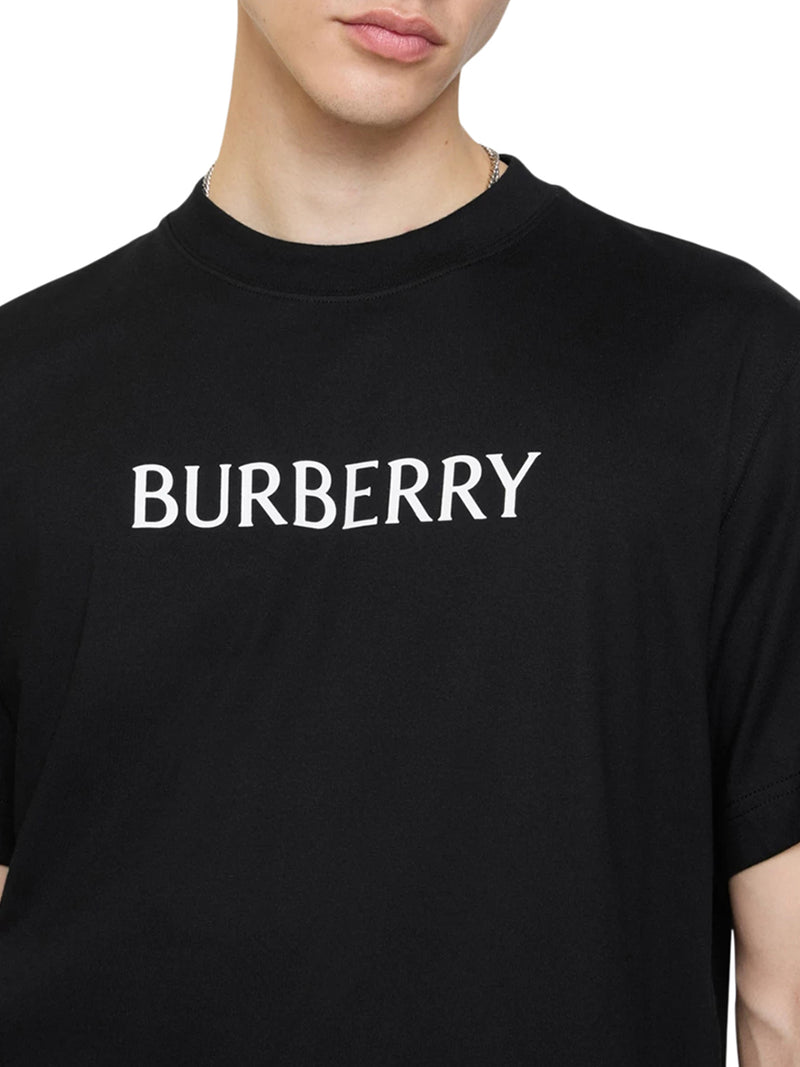 T-SHIRT IN COTONE CON LOGO BURBERRY STAMPATO