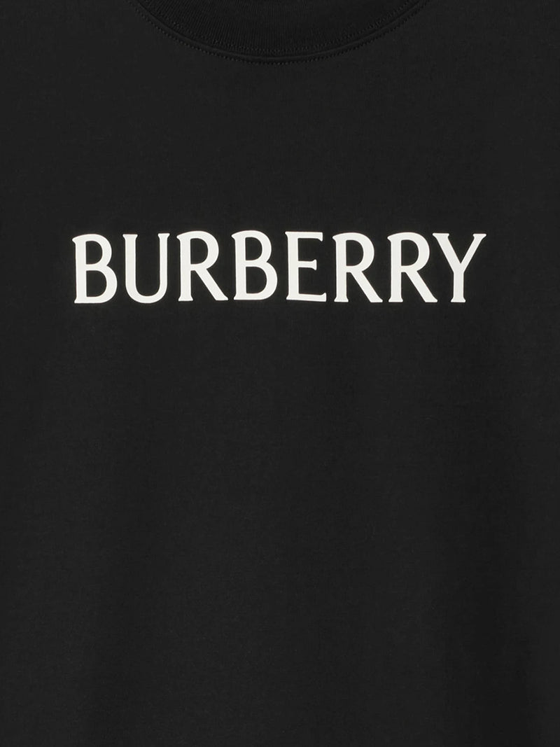 T-SHIRT IN COTONE CON LOGO BURBERRY STAMPATO
