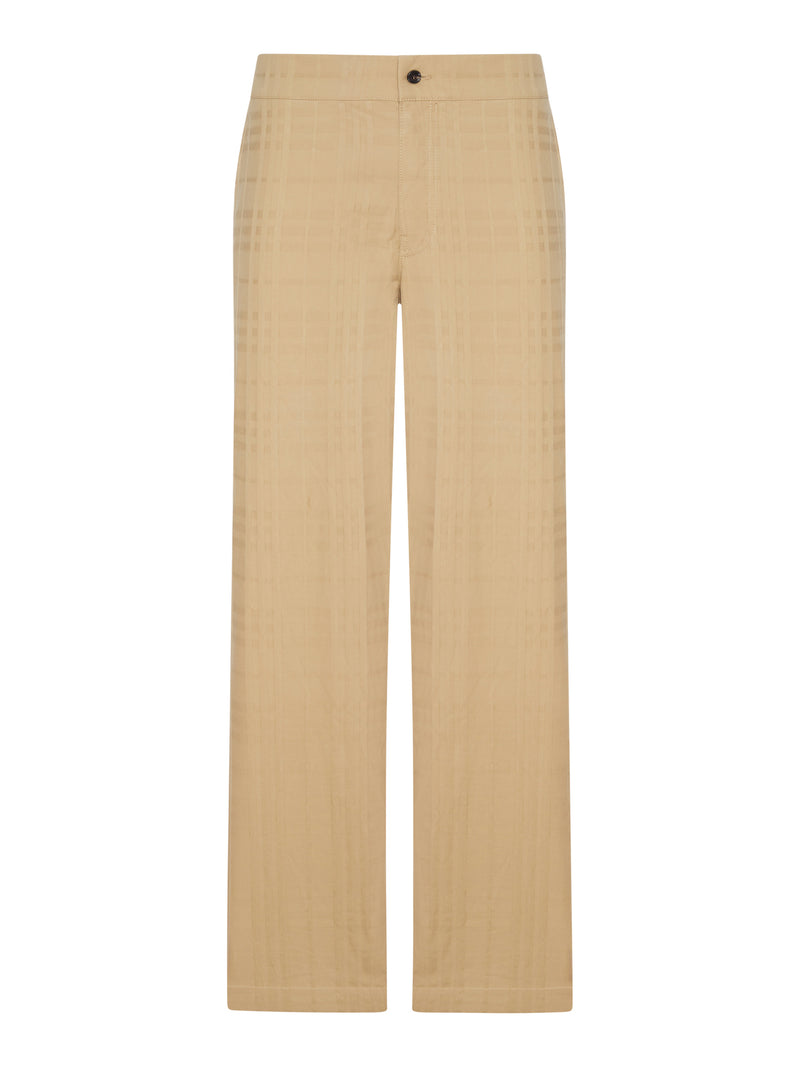 PANTALONI IN COTONE CHECK EFFETTO TEXTURE