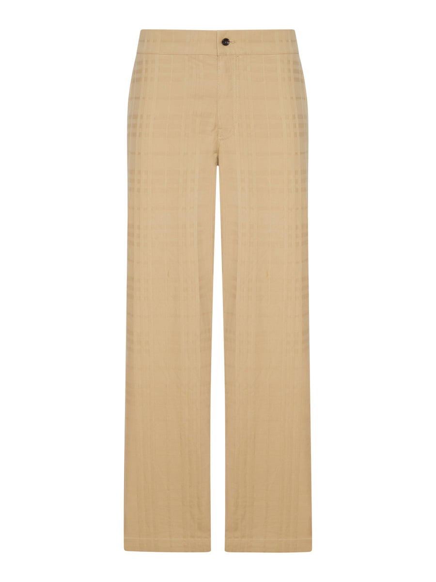 PANTALONI IN COTONE CHECK EFFETTO TEXTURE