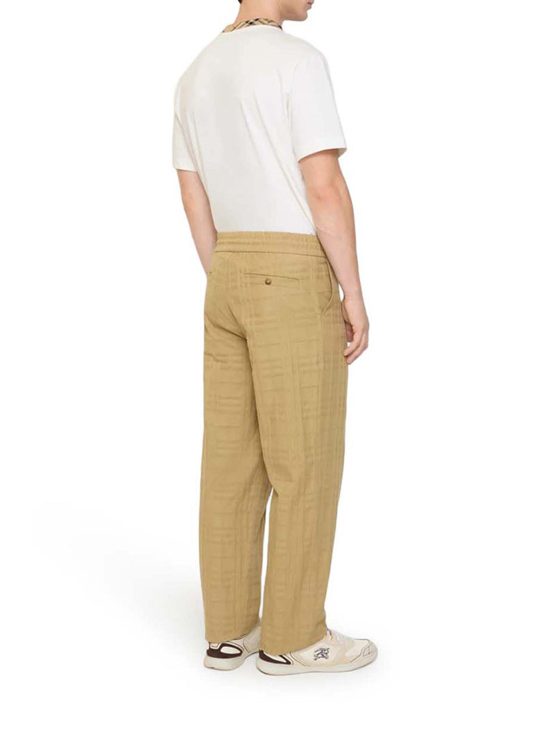 PANTALONI IN COTONE CHECK EFFETTO TEXTURE