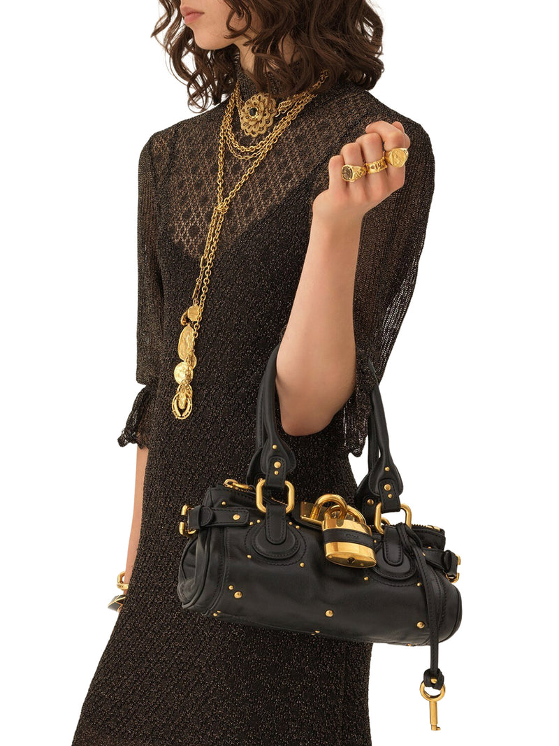 BORSA PADDINGTON PICCOLA IN PELLE GRANATA