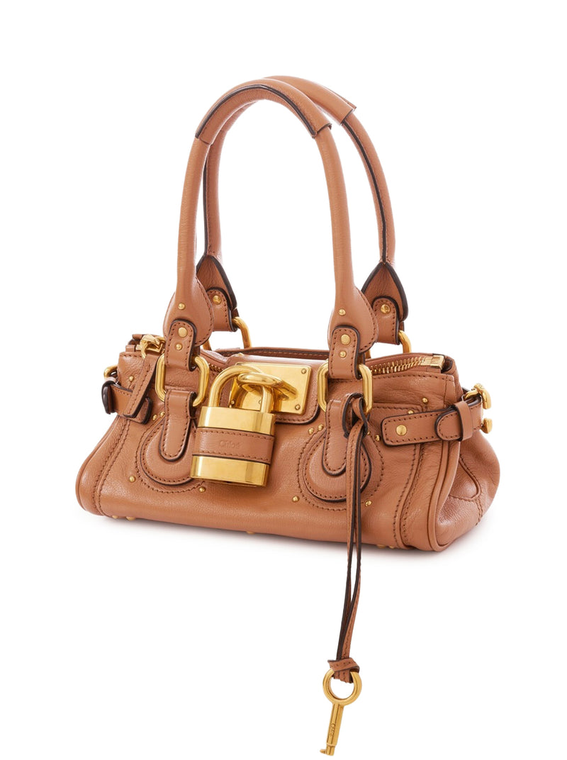 BORSA PADDINGTON PICCOLA IN PELLE GRANATA