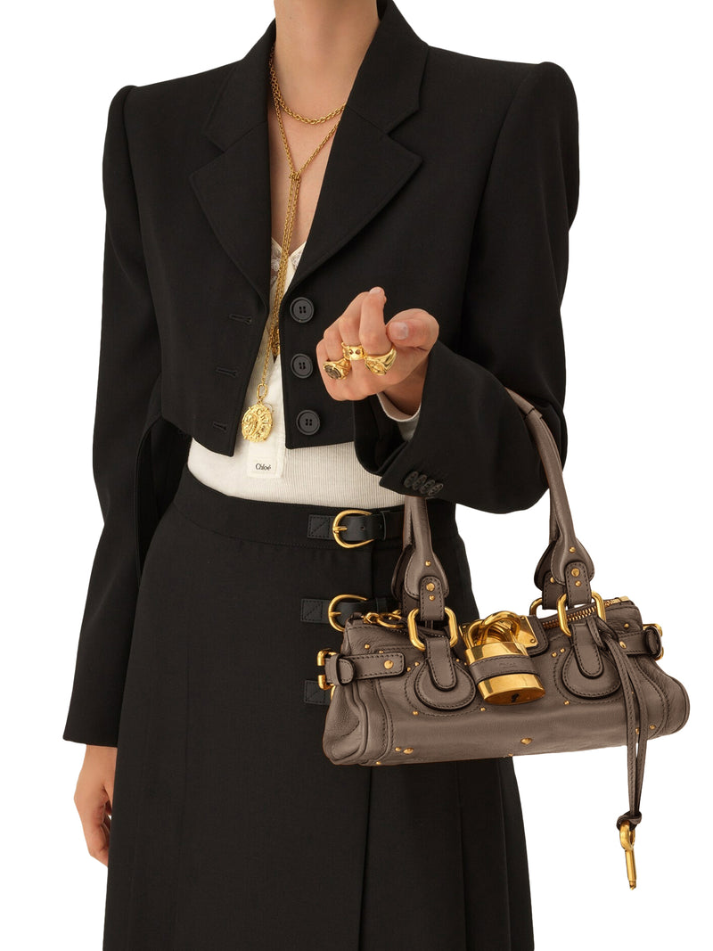 BORSA PADDINGTON PICCOLA IN PELLE GRANATA