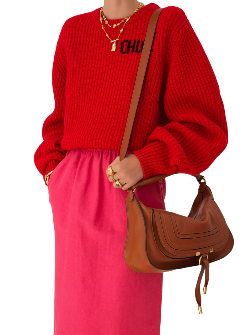 BORSA MARCIE PICCOLA A SPALLA IN PELLE MORBIDA COLOR ARGILLA