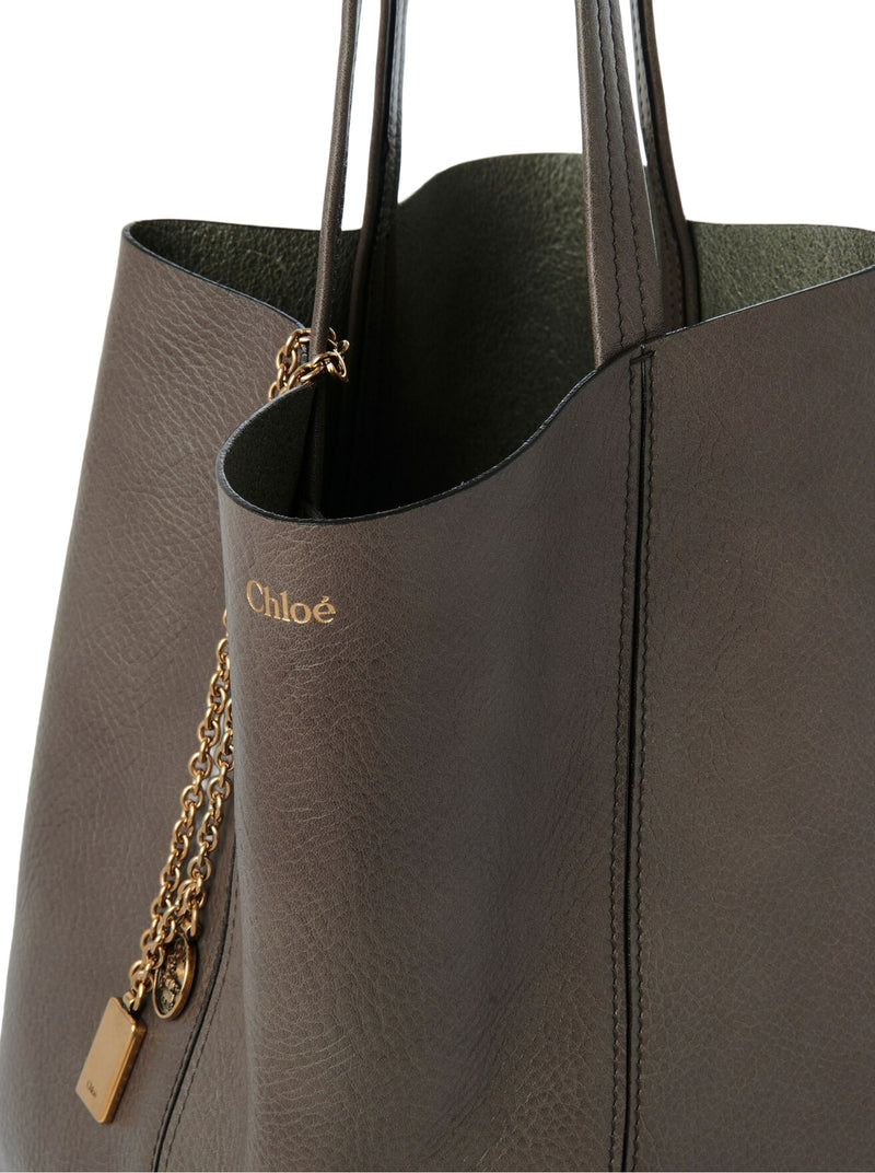 TOTE BAG CHLOÉ SPIN IN PELLE GRANATA