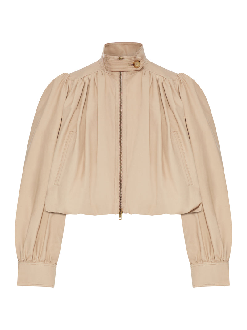 GIACCA CORTA IN COTONE CON MANICHE ARRICCIATE