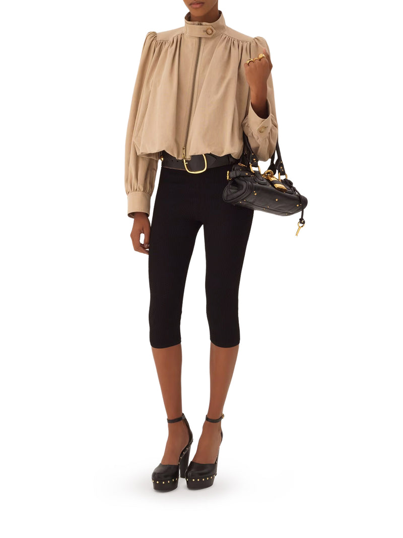 GIACCA CORTA IN COTONE CON MANICHE ARRICCIATE