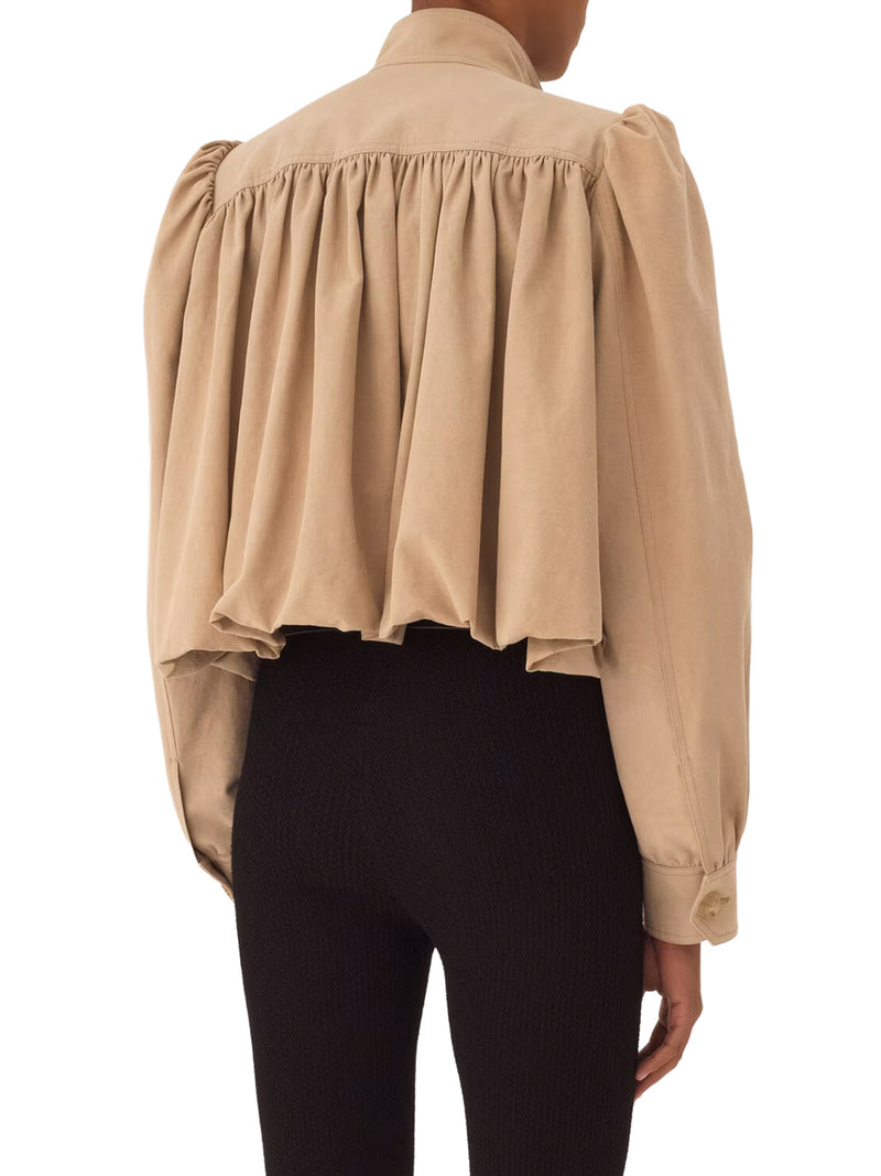 GIACCA CORTA IN COTONE CON MANICHE ARRICCIATE