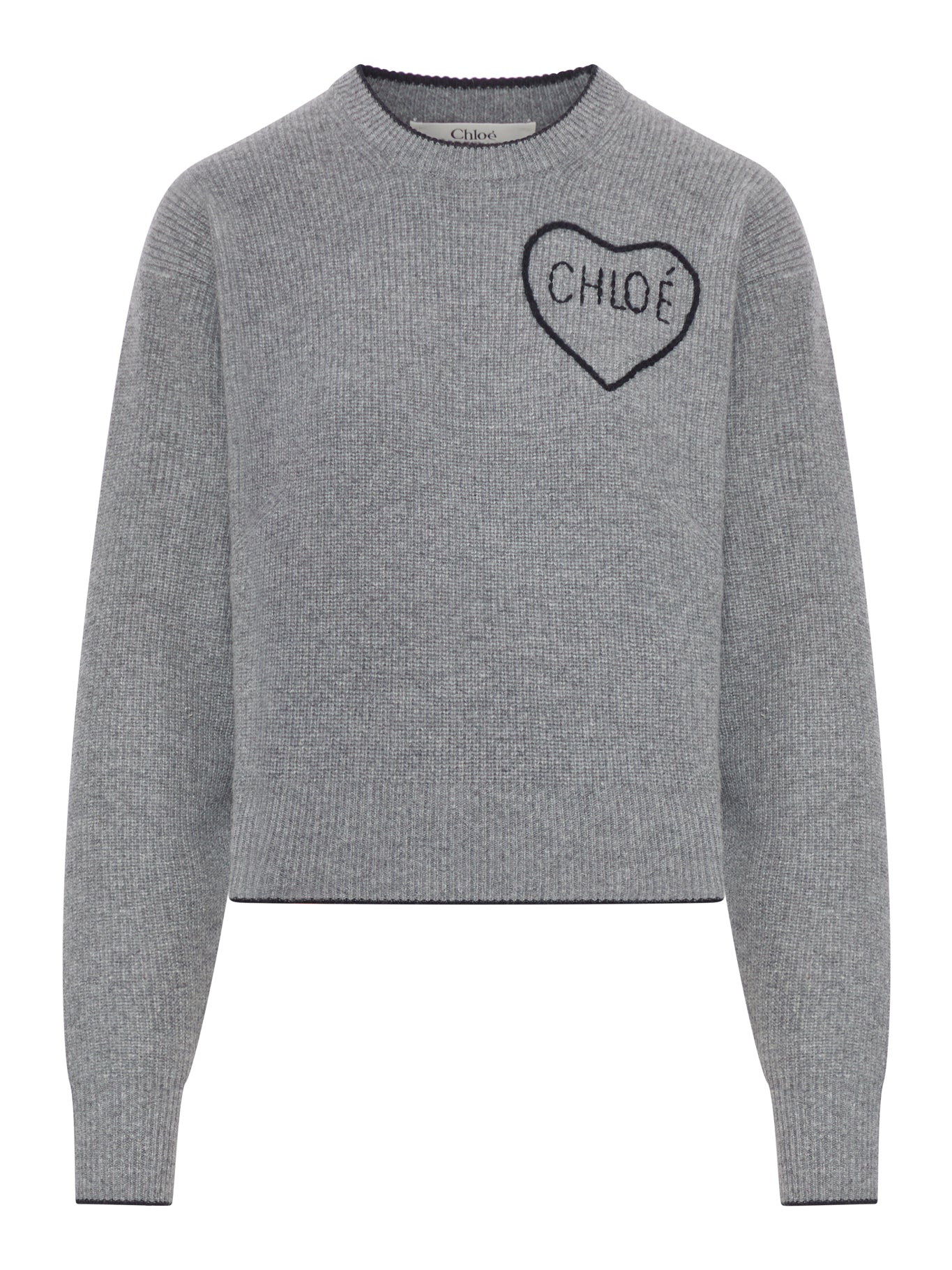 PULLOVER CORTO CON LOGO IN MAGLIA DI LANA