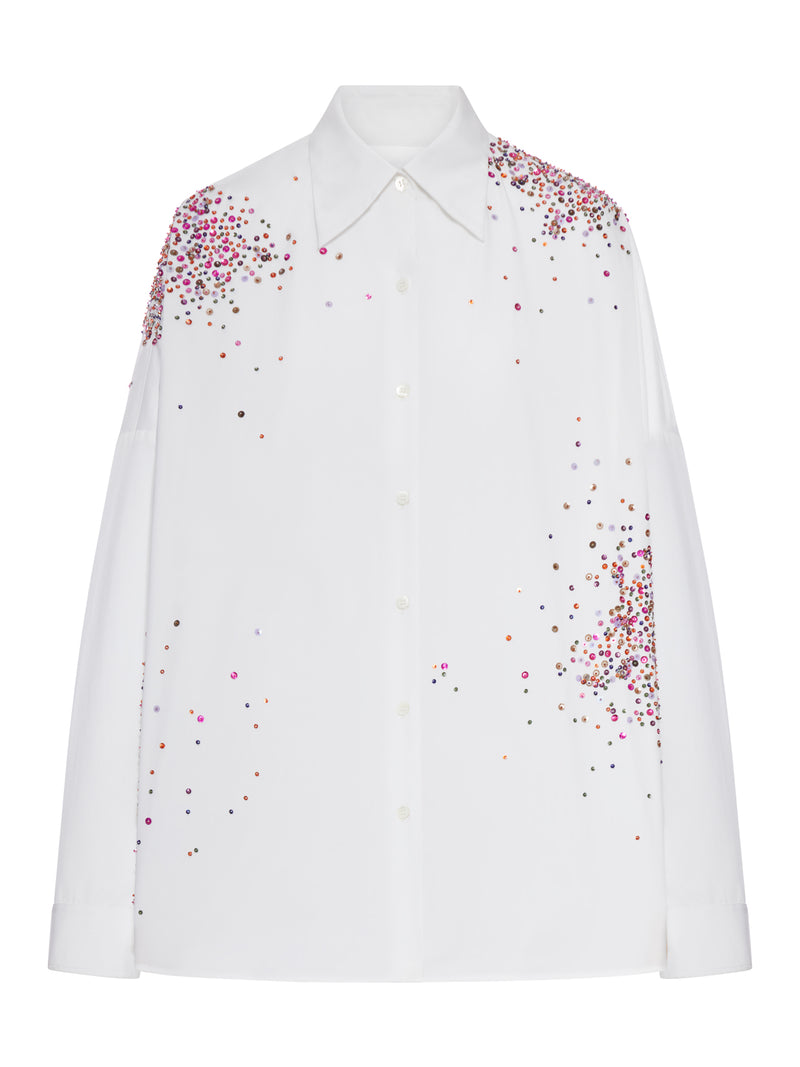 CAMICIA OVERSIZE IN COTONE CON APPLICAZIONI