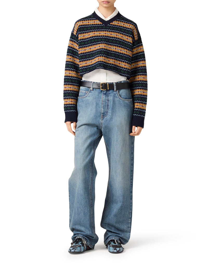 MAGLIONE SCOLLO A V IN LANA