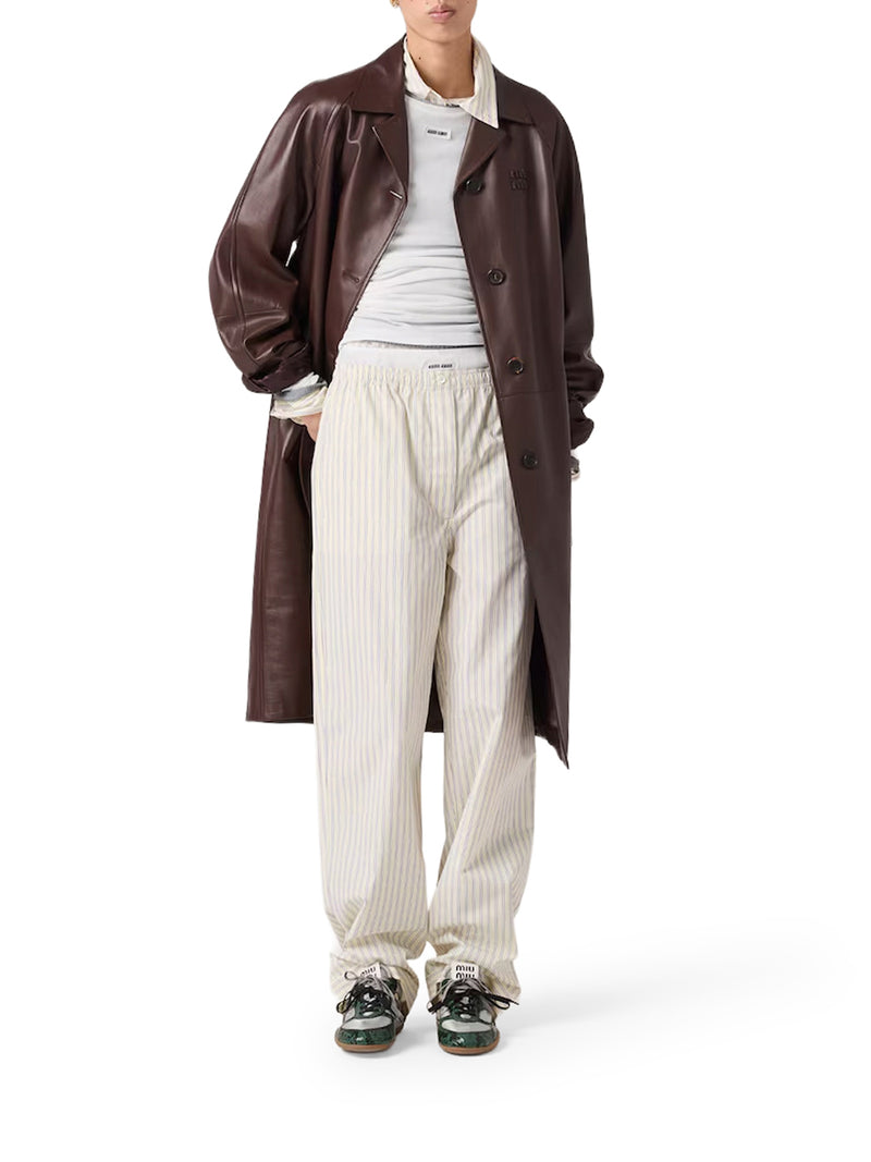 PANTALONI A RIGHE IN POPELINE DI COTONE