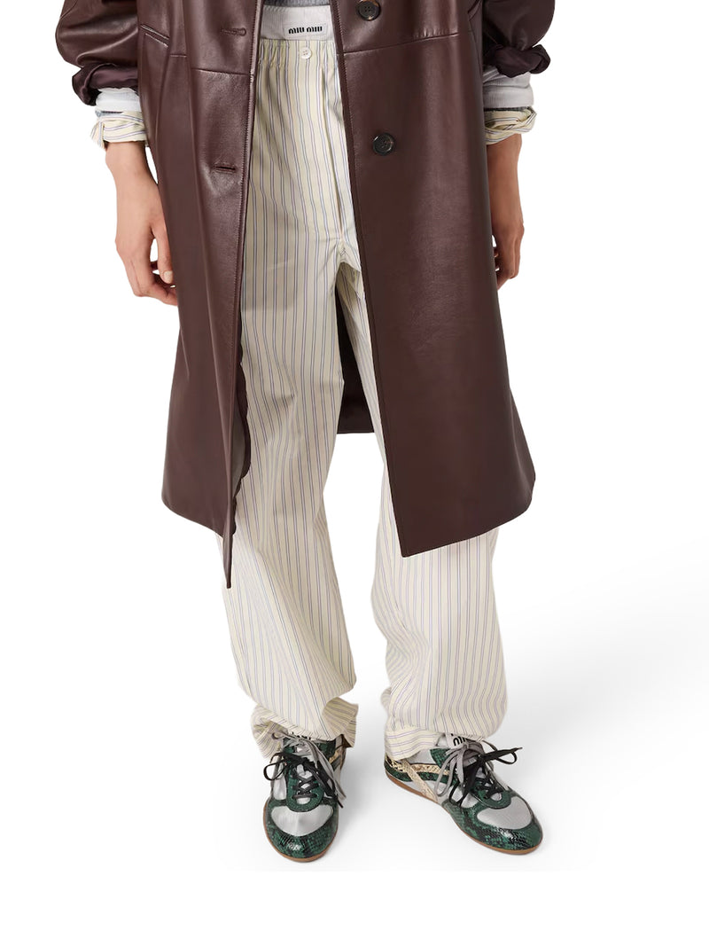 PANTALONI A RIGHE IN POPELINE DI COTONE