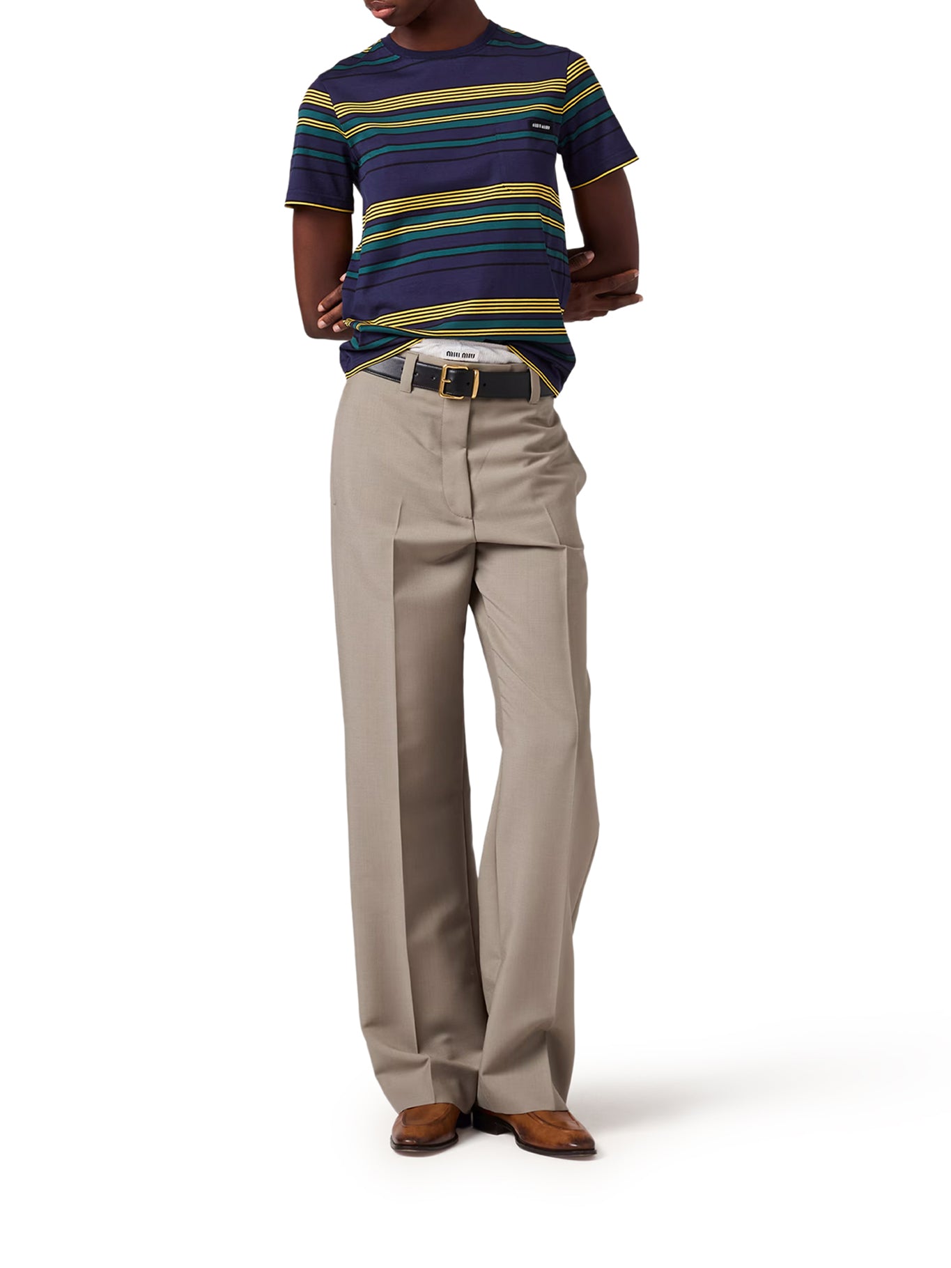 T-SHIRT IN JERSEY A RIGHE