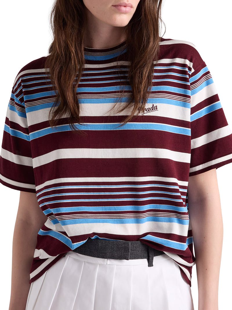 MAGLIA GIROCOLLO IN COTONE A RIGHE