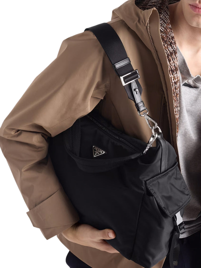 BORSA EXPLORE IN RE-NYLON E PELLE