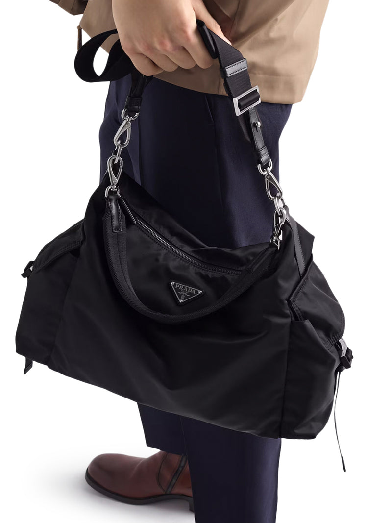 BORSA EXPLORE IN RE-NYLON E PELLE