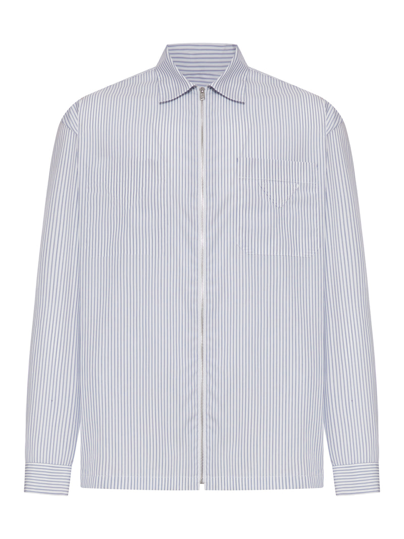 CAMICIA IN POPELINE DI COTONE CON FANTASIA A RIGHE