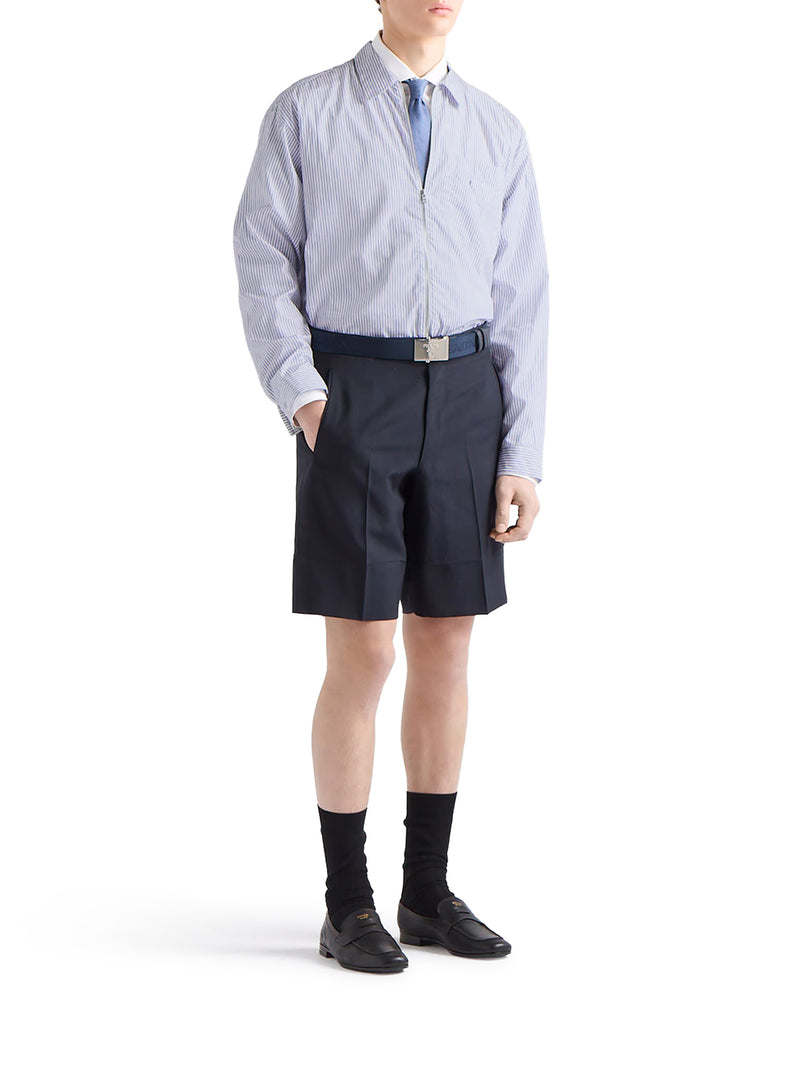 CAMICIA IN POPELINE DI COTONE CON FANTASIA A RIGHE
