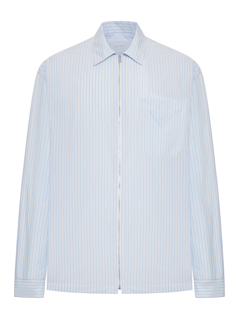CAMICIA IN TESSUTO TECNICO CON FANTASIA A RIGHE