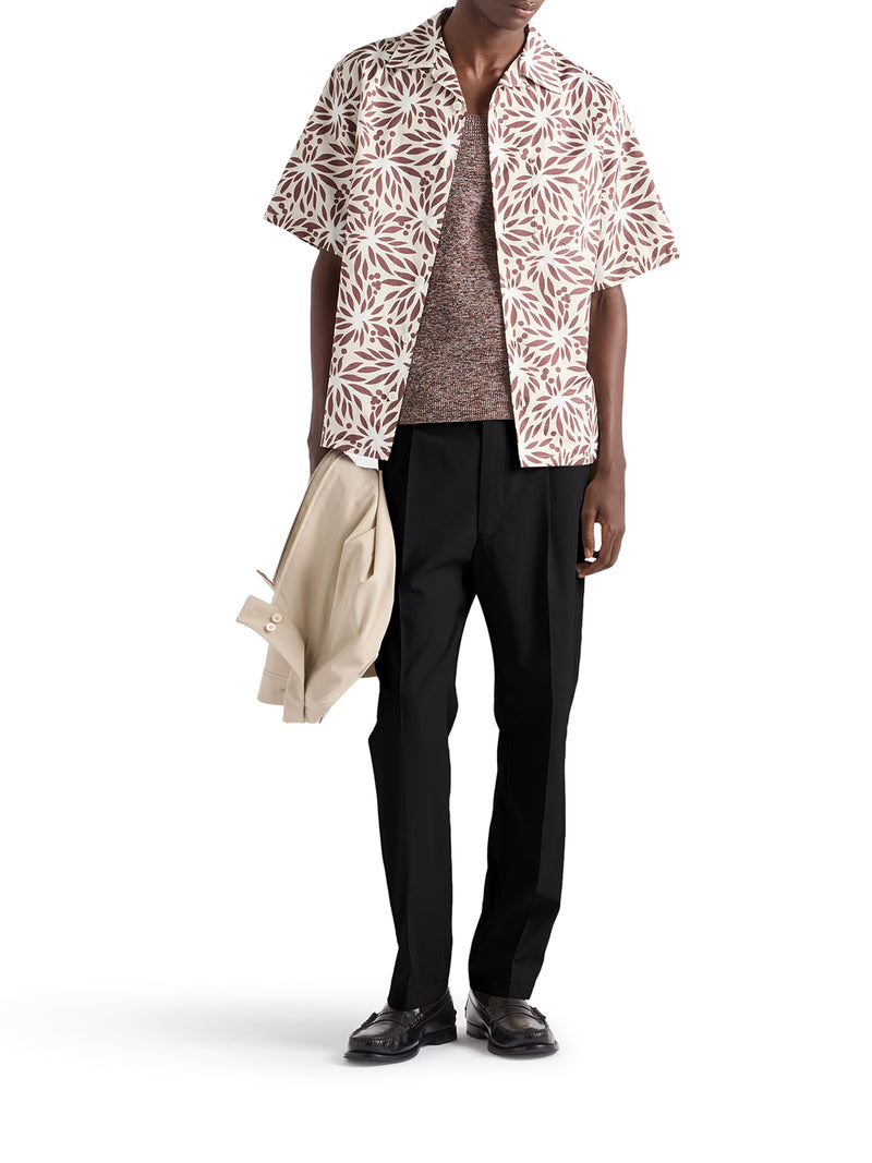 PANTALONI IN COTONE CON LOGO TRIANGOLO IN METALLO SMALTATO