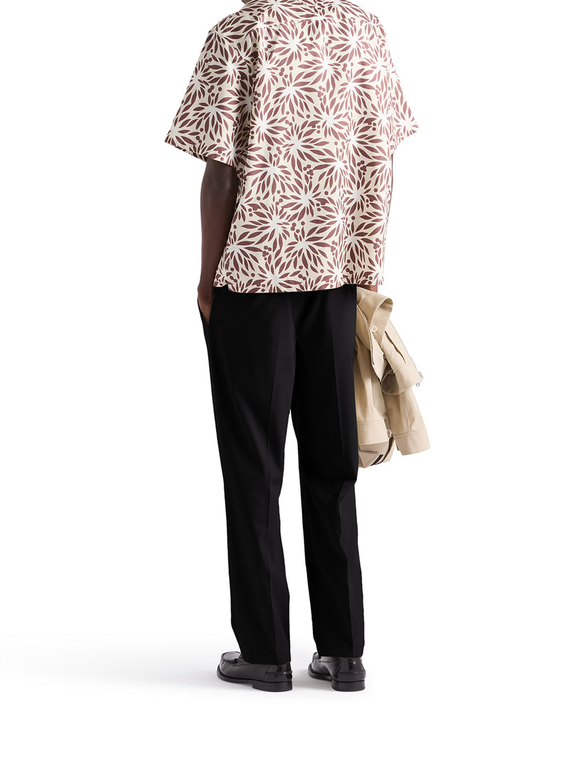 PANTALONI IN COTONE CON LOGO TRIANGOLO IN METALLO SMALTATO