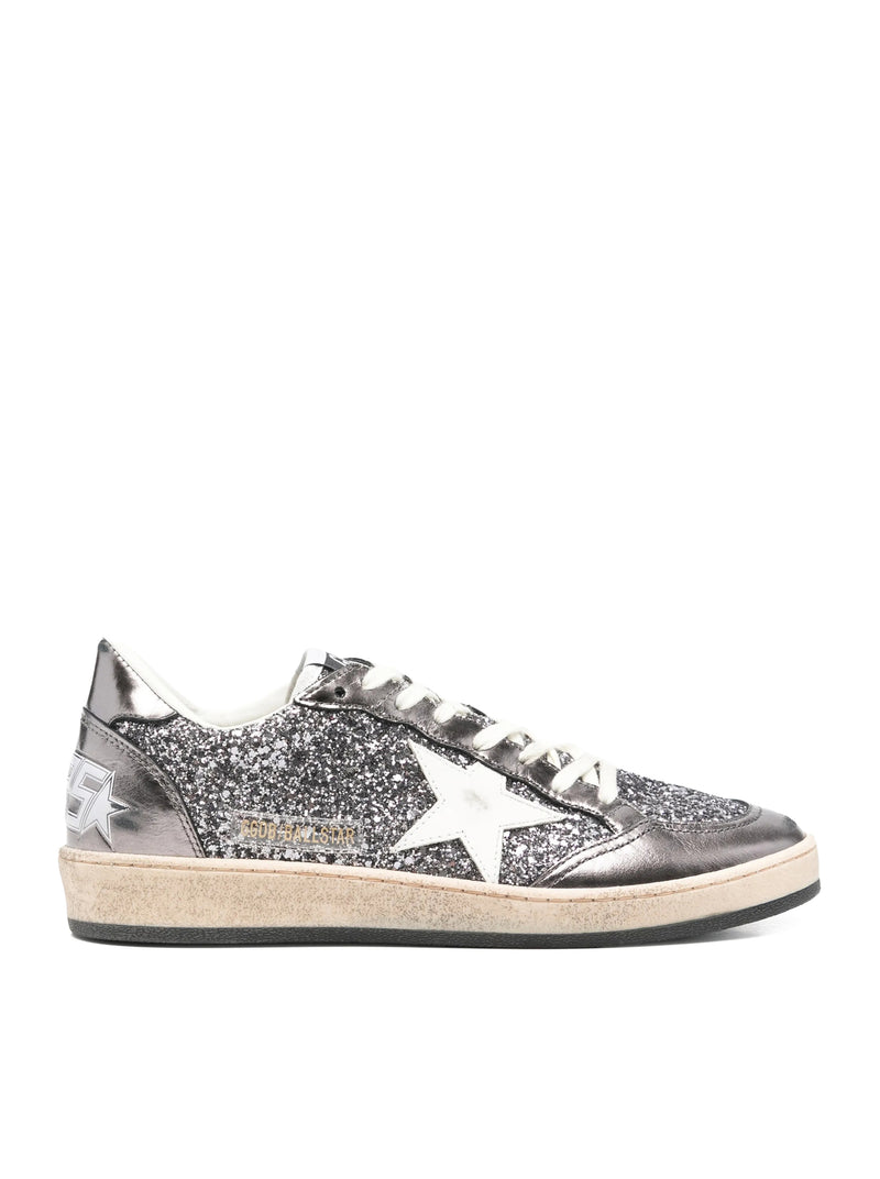 SNEAKERS BALLSTAR IN PELLE LAMINATA E GLITTER