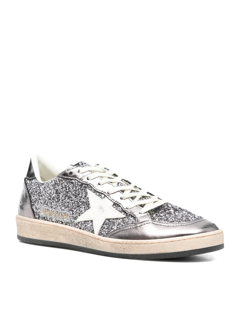 SNEAKERS BALLSTAR IN PELLE LAMINATA E GLITTER