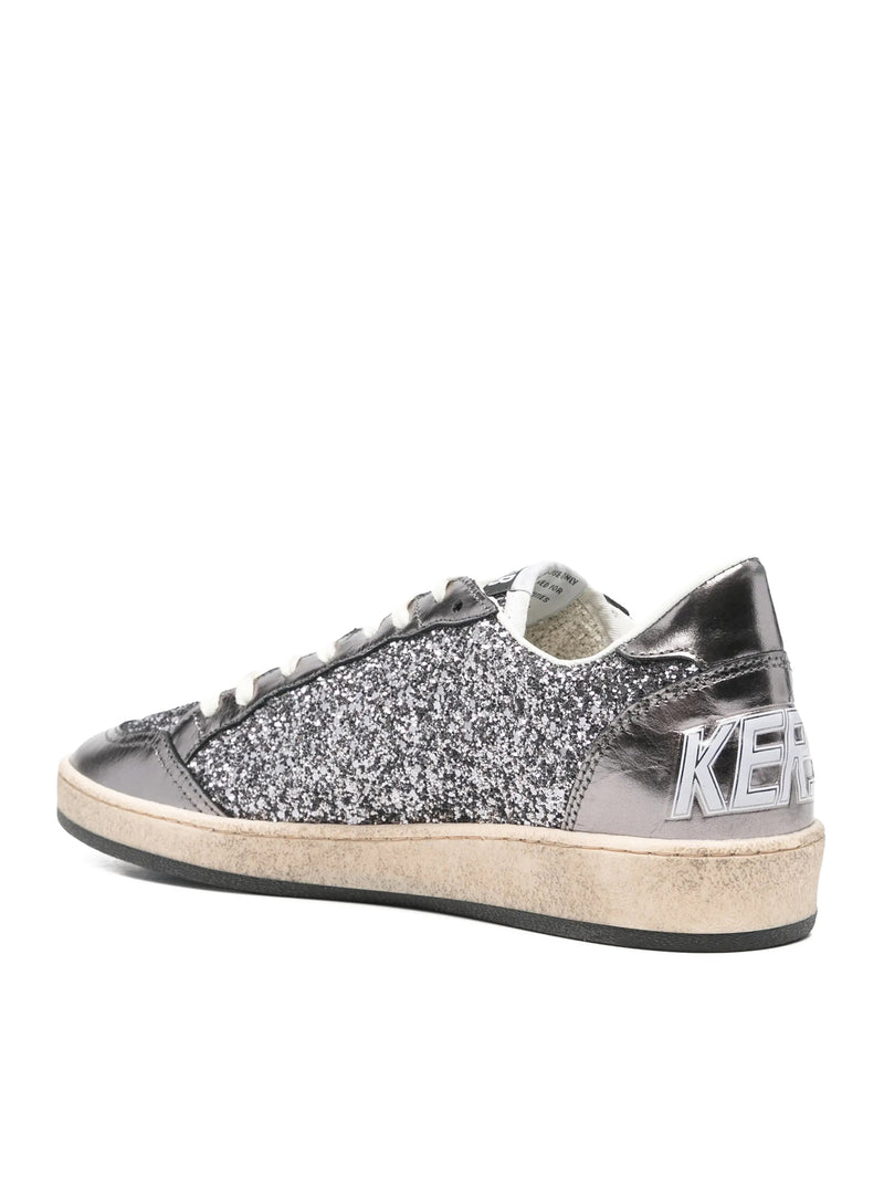 SNEAKERS BALLSTAR IN PELLE LAMINATA E GLITTER