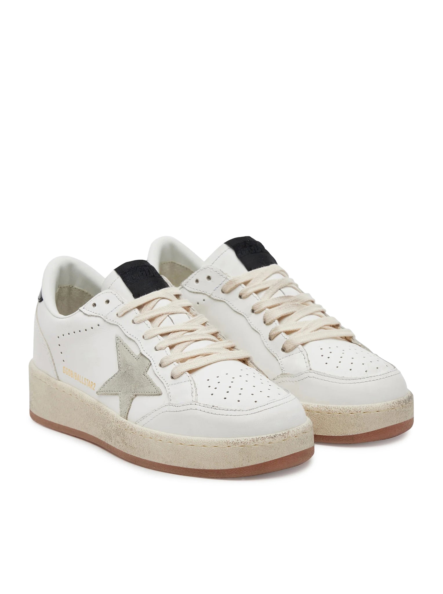 BALL STAR CON STELLA IN SUEDE GHIACCIO E TALLONCINO IN PELLE NERA