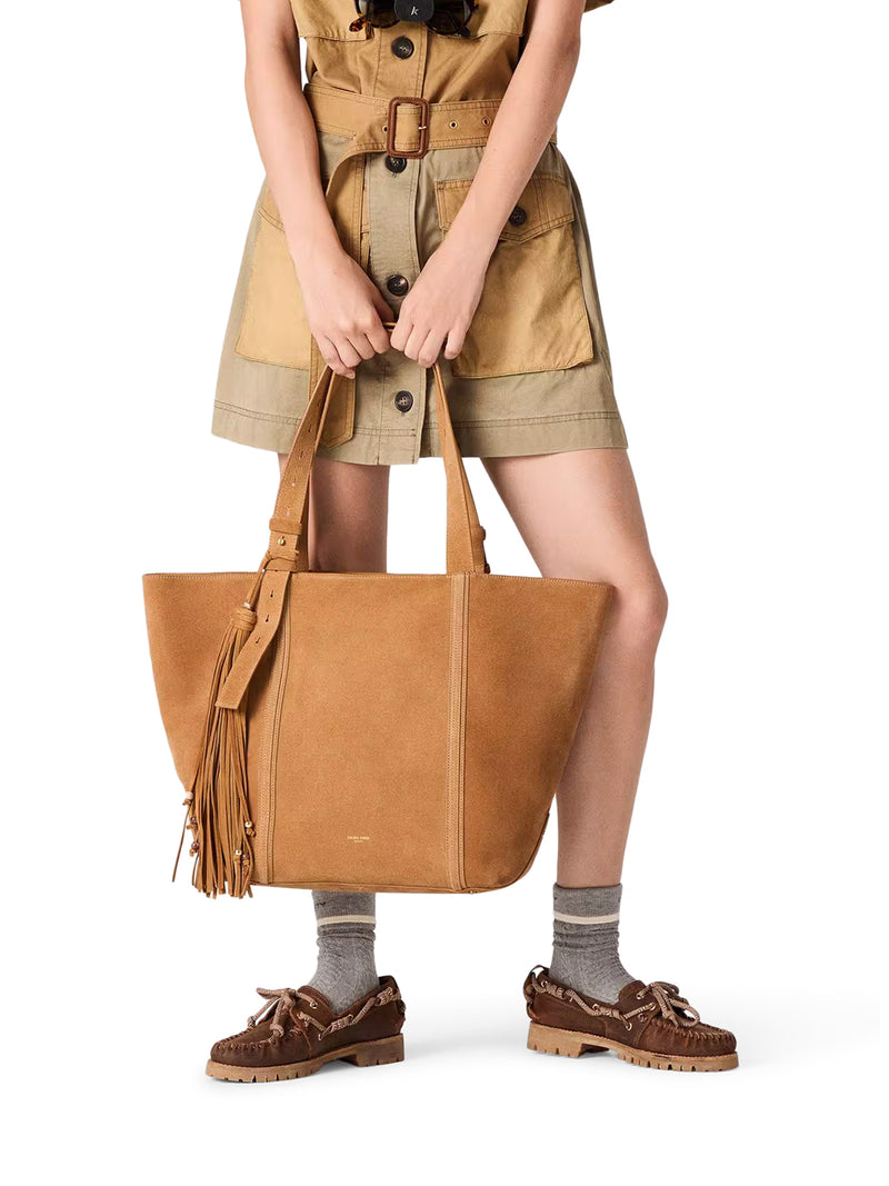 24/7 BAG EAST WEST IN SUEDE CON FRANGE