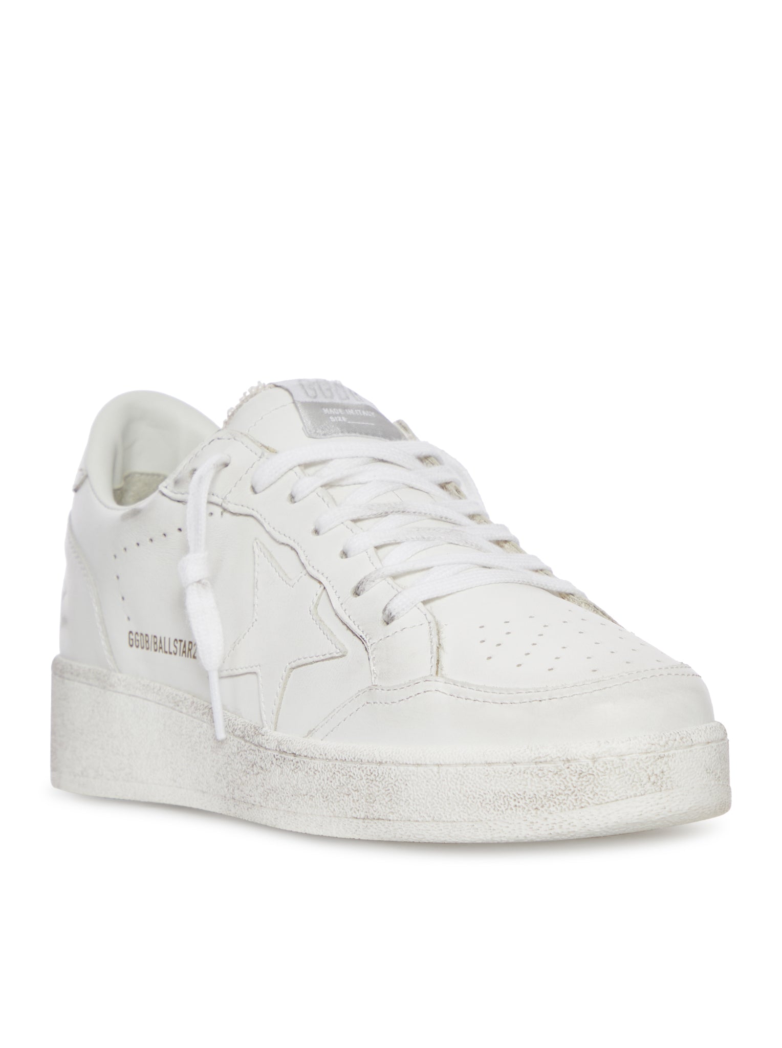 SNEAKERS BALL STAR CON STELLA E TALLONCINO IN PELLE BIANCA