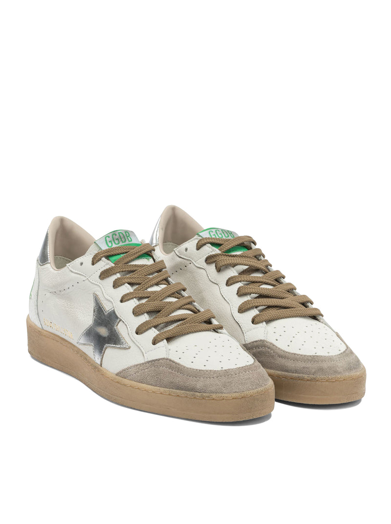 SNEAKERS BALL-STAR IN PELLE BIANCA CON STELLA ARGENTO
