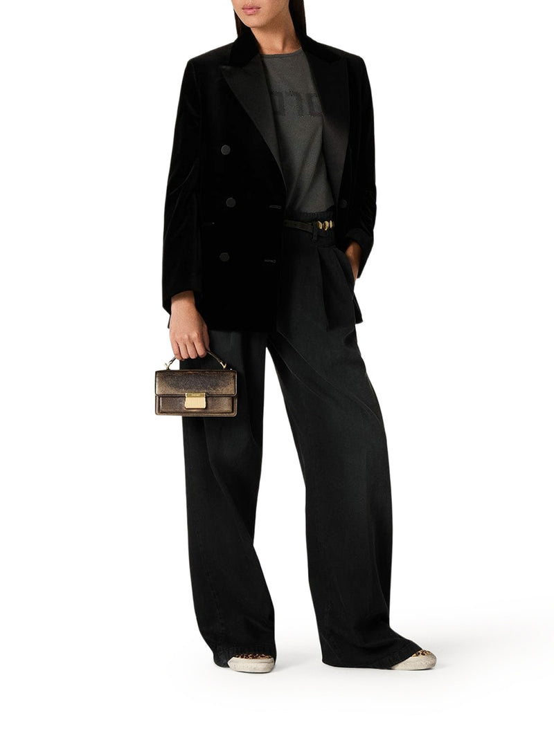 PANTALONI IN DENIM DI COTONE NERO CON TRATTAMENTO LIVED-IN