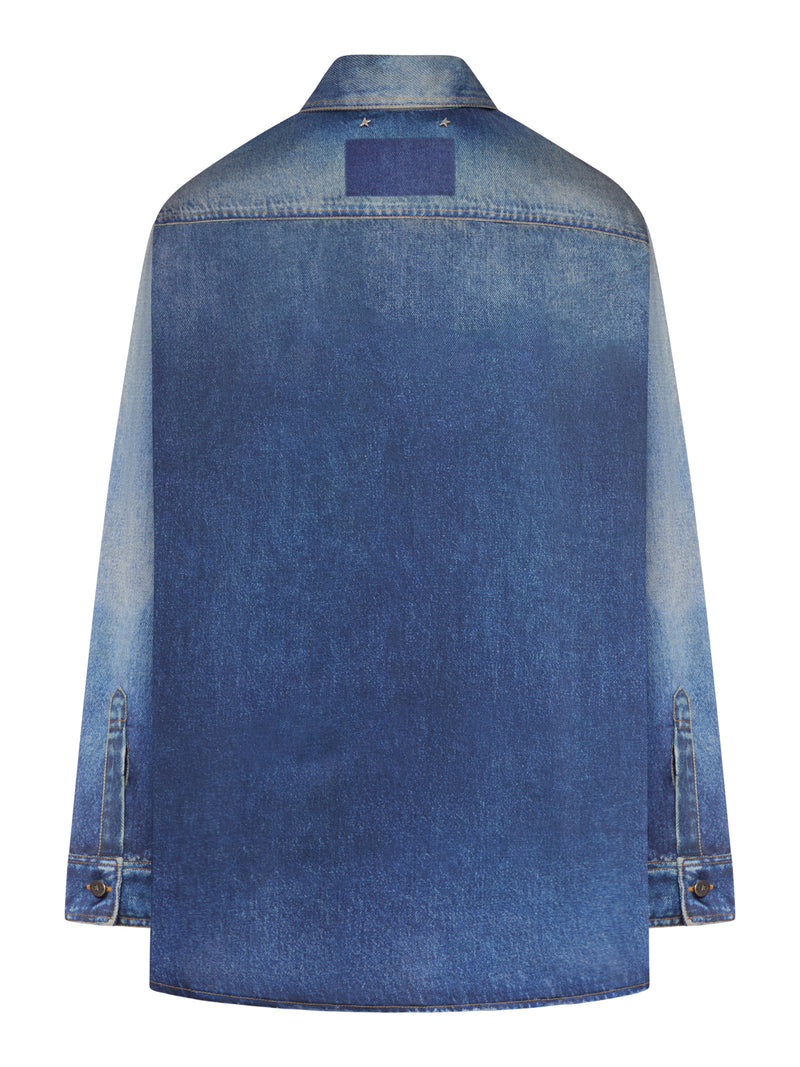 CAMICIA OVER CON STAMPA DENIM