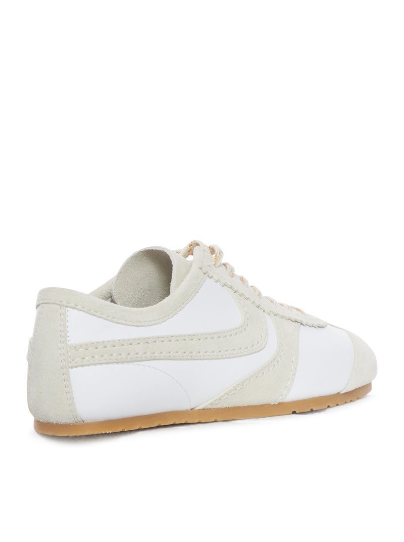 SNEAKERS BICOLOR IN PELLE E PELLE SCAMOSCIATA