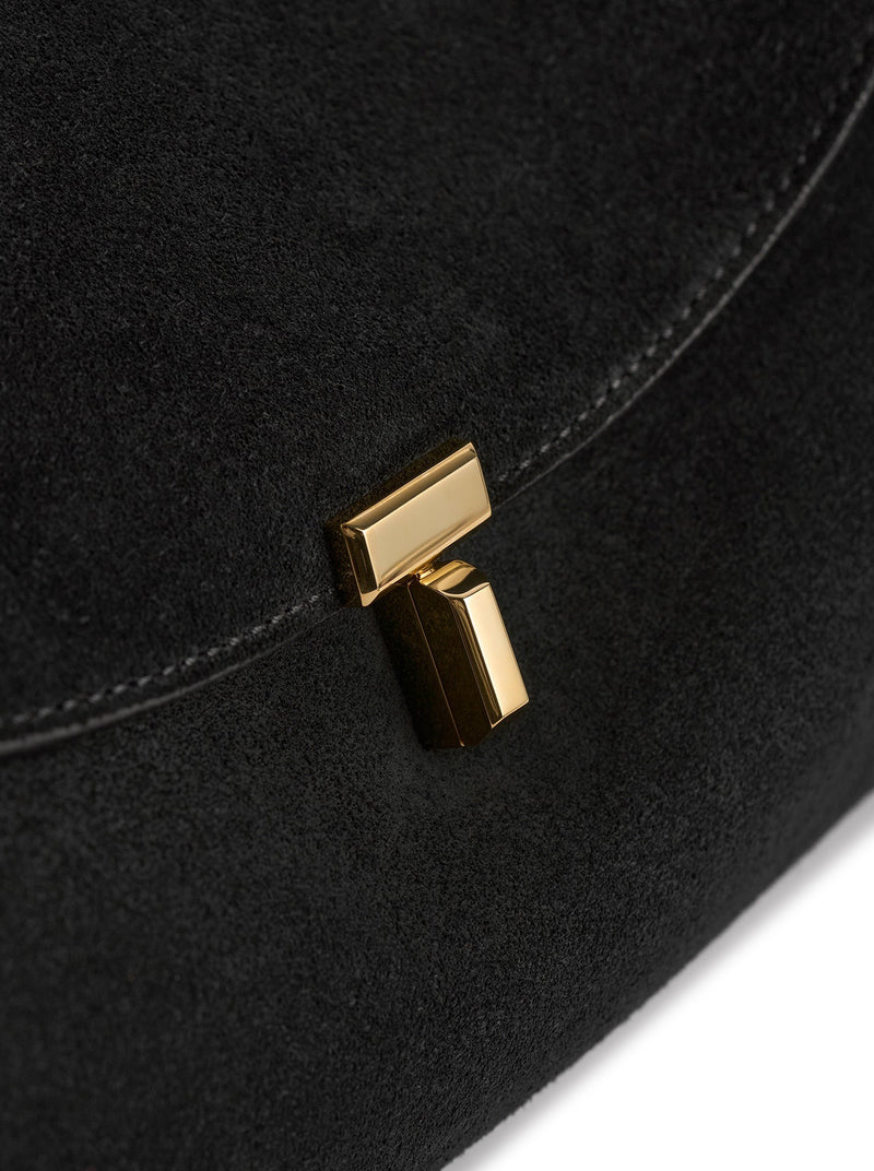 BORSA T-LOCK IN PELLE SCAMOSCIATA