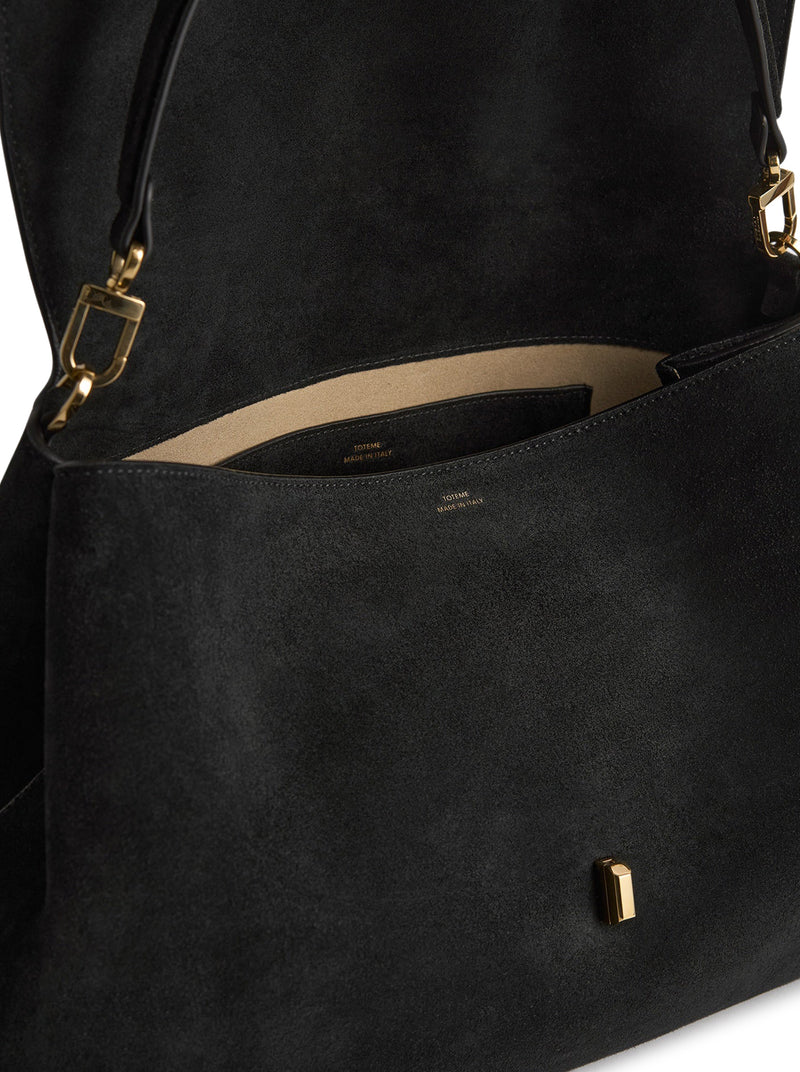 BORSA T-LOCK IN PELLE SCAMOSCIATA