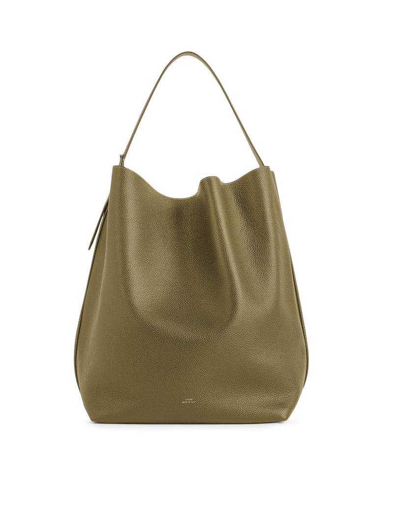 BORSA TOTE BELTED IN PELLE DI VITELLO MARTELLATA