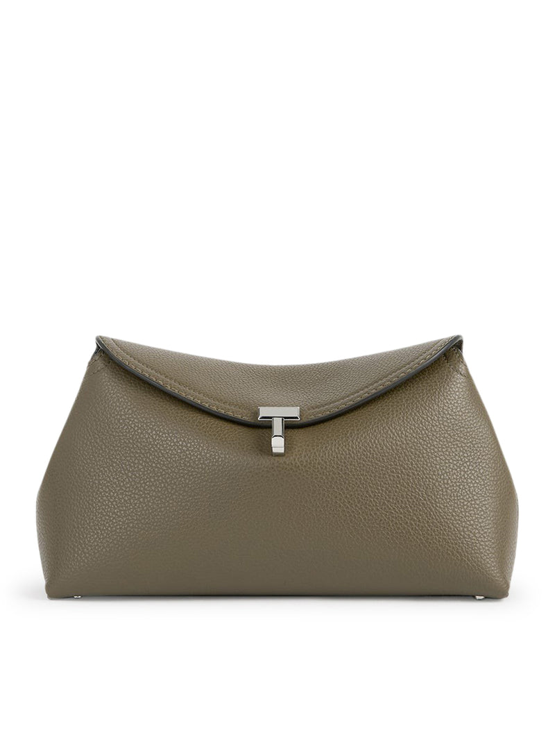 POCHETTE IN PELLE MARTELLATA T-LOCK